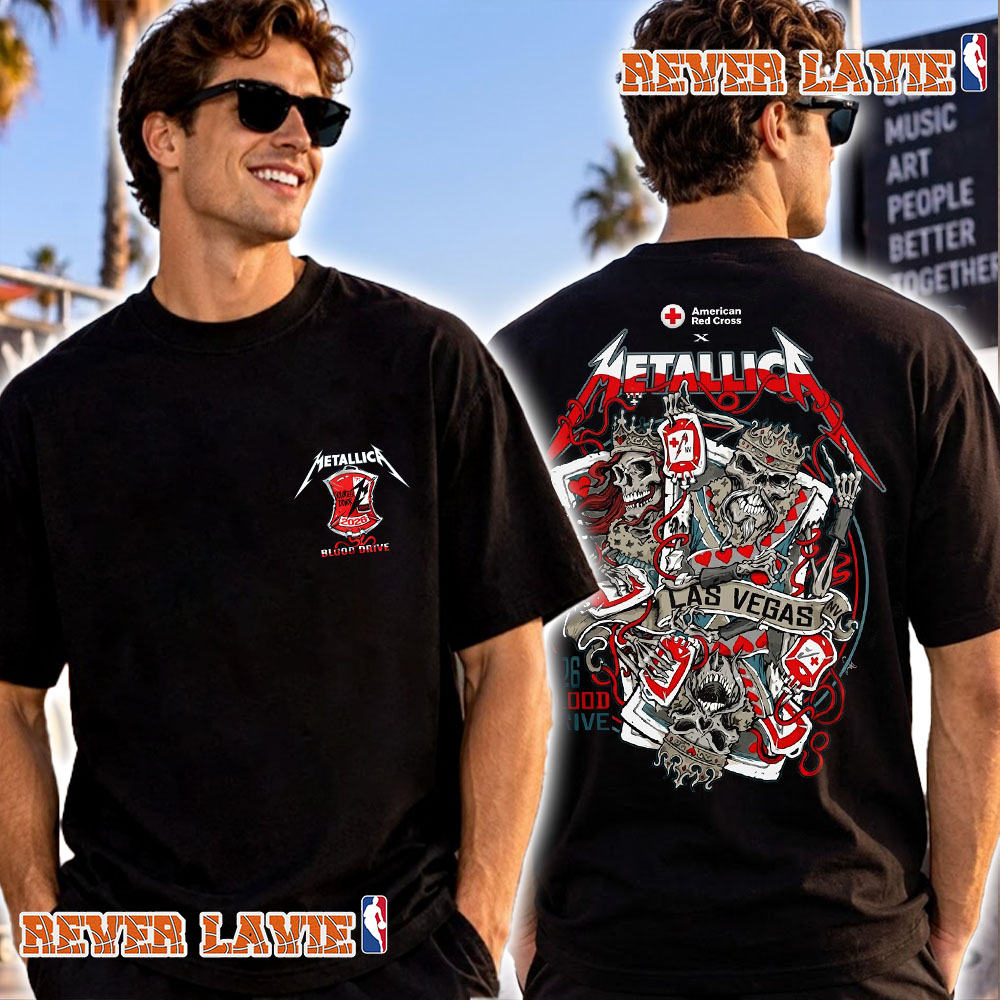Metallica x Red Cross 2026 Las Vegas Blood Drive Blood Donation Experience T Shirt Two Sided Metallica x Red Cross 2026 Las Vegas Blood Drive Blood Donation Experience T Shirt Two Sided
