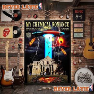 My Chemical Romance San Antonio Texas The Black Parade 2026 Tour At Alamodome On September 12 2026 Poster Decor
