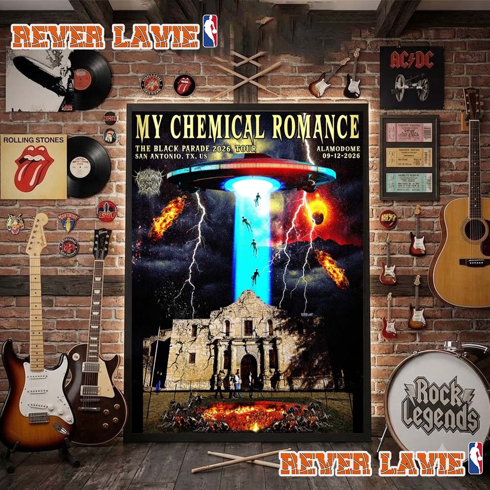 My Chemical Romance San Antonio Texas The Black Parade 2026 Tour At Alamodome On September 12 2026 Poster Decor My Chemical Romance San Antonio Texas The Black Parade 2026 Tour At Alamodome On September 12 2026 Poster Decor