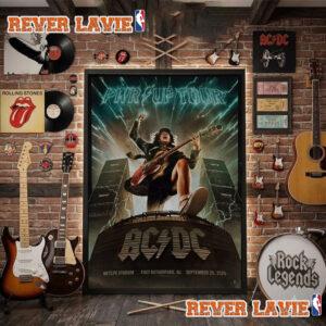 Pwr Up Tour 2026 ACDC East Rutherford New Jersey Event Poster At MetLife Stadium On September 25 2026 Poster Decor