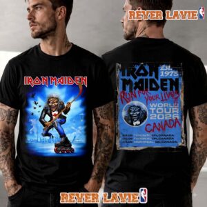 Iron Maiden Run For Your Lives World Tour 2026 Canada Merch Tee Show At Parc Jean Drapeau in Montreal On September 3 2026 T Shirt Two Sided