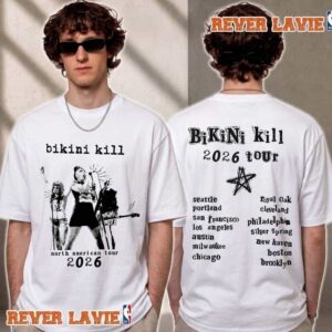 Bikini Kill North American Tour 2026 Tour Dates T Shirt Two Sided