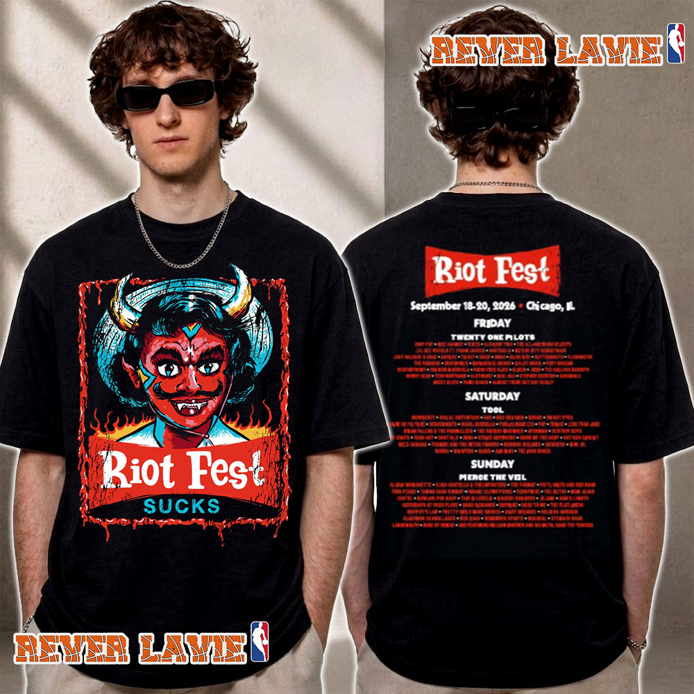 Riot Fest 2026 Little Devil Lineup Exclusive Tee In Chicago IL On September 18 20 2026 T Shirt Two Sided Riot Fest 2026 Little Devil Lineup Exclusive Tee In Chicago IL On September 18 20 2026 T Shirt Two Sided