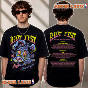 Riot Fest 2026 Psychedelic Bunny Lineup Exclusive Tee In Chicago IL On September 18 20 2026 T Shirt Two Sided