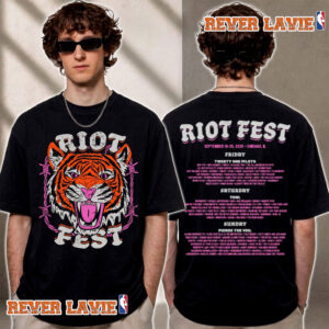 Riot Fest 2026 Tiger Lineup Exclusive Tee In Chicago IL On September 18 20 2026 T Shirt Two Sided