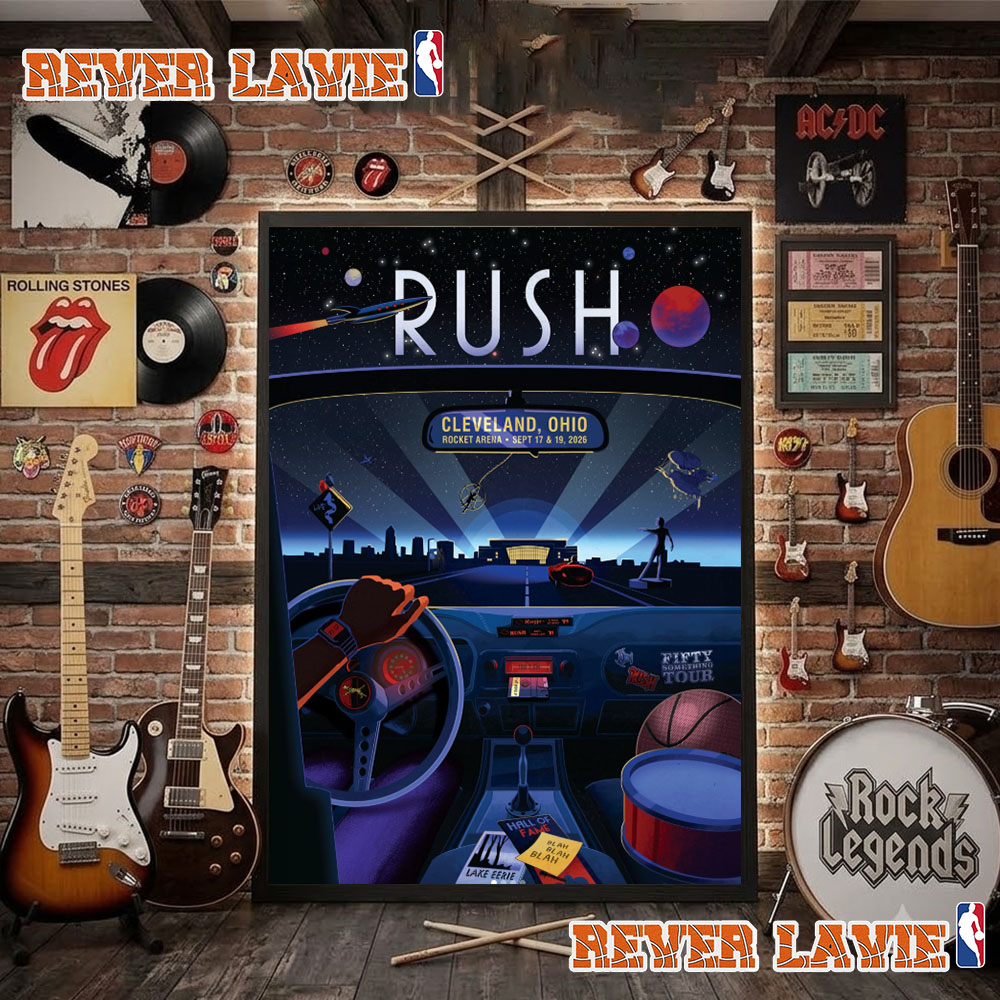 Rush Cleveland Ohio Venue Poster At Rocket Arena On September 17 To 19 2026 Fifty Something Tour 2026 Poster Decor Rush Cleveland Ohio Venue Poster At Rocket Arena On September 17 To 19 2026 Fifty Something Tour 2026 Poster Decor