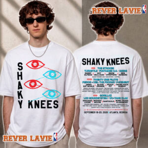 Shaky Knees Music Festival 2026 Atlanta Georgia On September 18 20 2026 Eyes Lineup T Shirt Two Sided