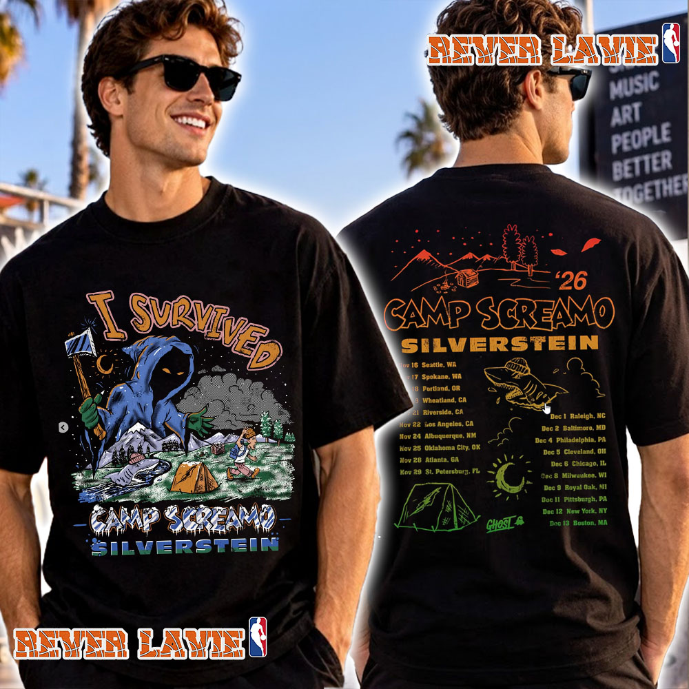 Silverstein Camp Screamo Winter 2026 Schedule Tour Dates T Shirt Two Sided Silverstein Camp Screamo Winter 2026 Schedule Tour Dates T Shirt Two Sided