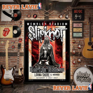 Slipknot sicEst Stadium Tour 2027 Event Poster At Wembley Stadium On July 3 2027 With Marilyn Manson Lorna Shore Hatebreed Poster Decor