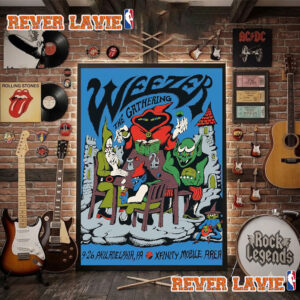 Weezer Philadelphia PA Event Poster At Xfinity Mobile Arena On September 26 2026 The Gathering 2026 Tour Poster Decor