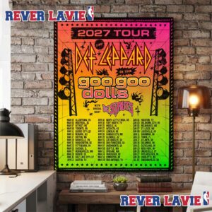 Def Leppard Event Poster Tour 2027 Collab With Goo Goo Dolls And The Struts Start March 2 to July 2 2027 Poster Canvas