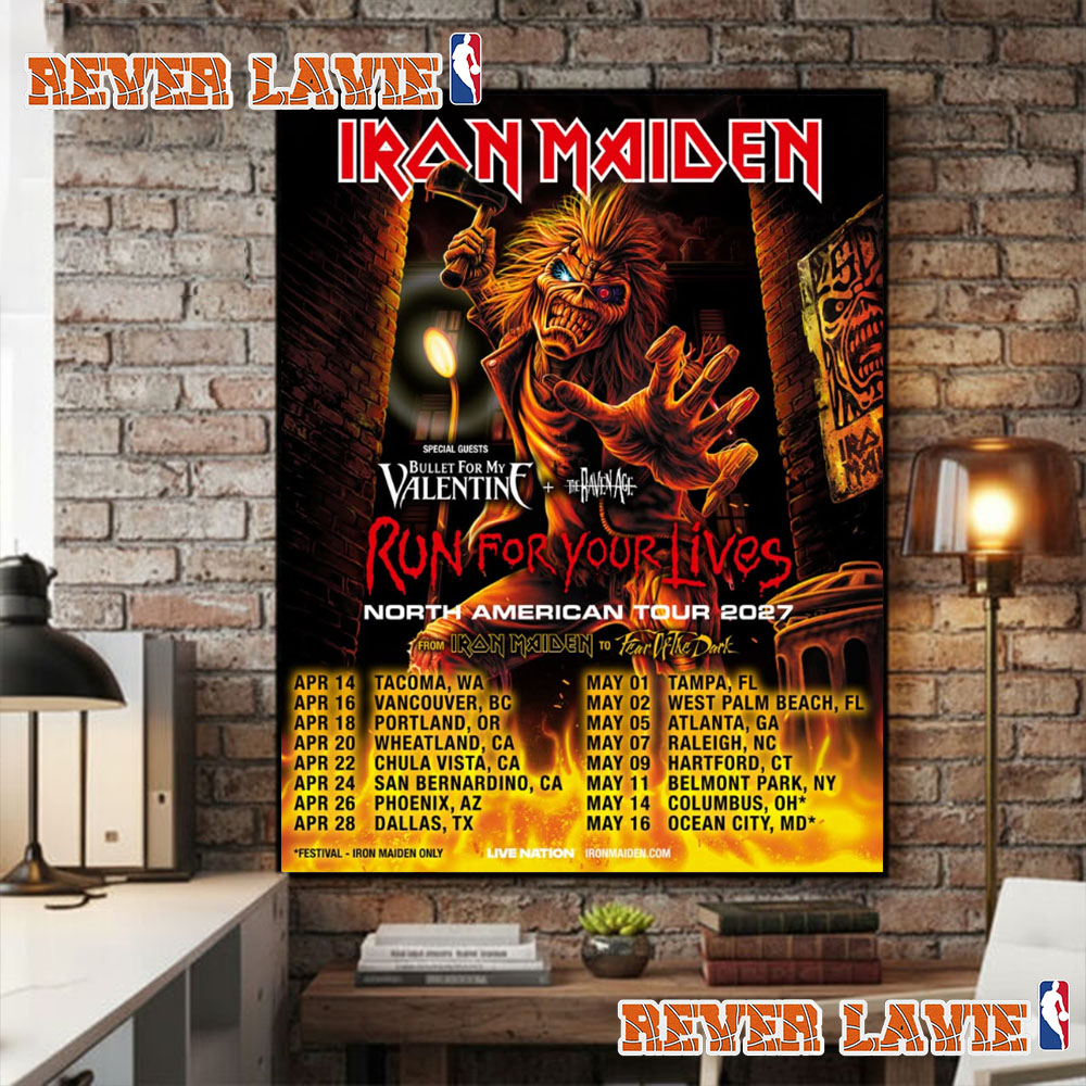 Iron Maiden Run For Your Lives Tour North America 2027 Tour Dates Poster Decor Iron Maiden Run For Your Lives Tour North America 2027 Tour Dates Poster Decor