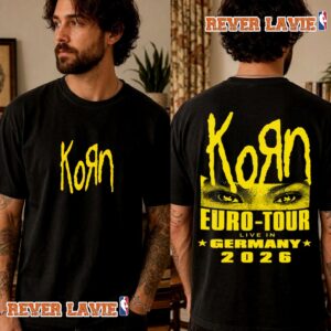 Korn Band European Tour 2026 Live In Cologne Germany Merch Tee October 21 2026 At LANXESS Arena T Shirt Two Sided