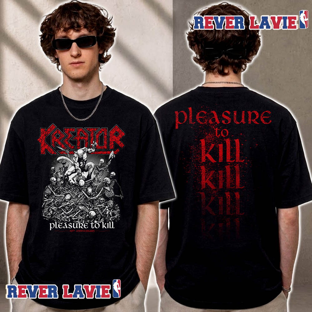 Kreator Pleasure To Kill 40th Anniversary Demon Skull Unisex T Shirt Two Sided Kreator Pleasure To Kill 40th Anniversary Demon Skull Unisex T Shirt Two Sided