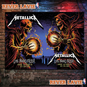 Metallica Las Vegas 2 Nights Poster At Sphere On October 15 17 2026 Life Burns Faster 2026 Poster Canvas