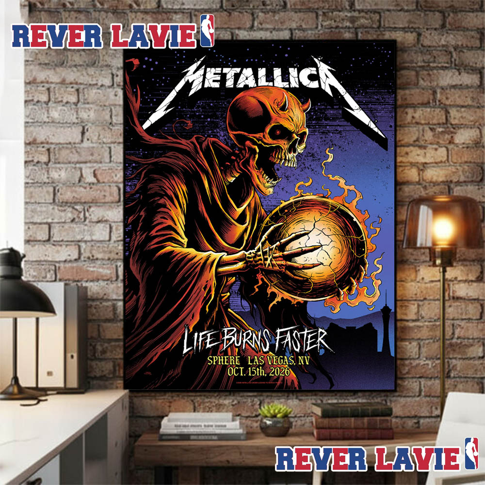 Metallica Life Burns Faster 2026 Event Poster At Sphere In Las Vegas Nevada On October 15 2026 Poster Canvas Metallica Life Burns Faster 2026 Event Poster At Sphere In Las Vegas Nevada On October 15 2026 Poster Canvas