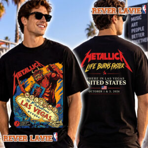 Metallica Life Burns Faster 2026 Event Tee At Sphere Las Vegas On October 1 3 2026 T Shirt Two Sided