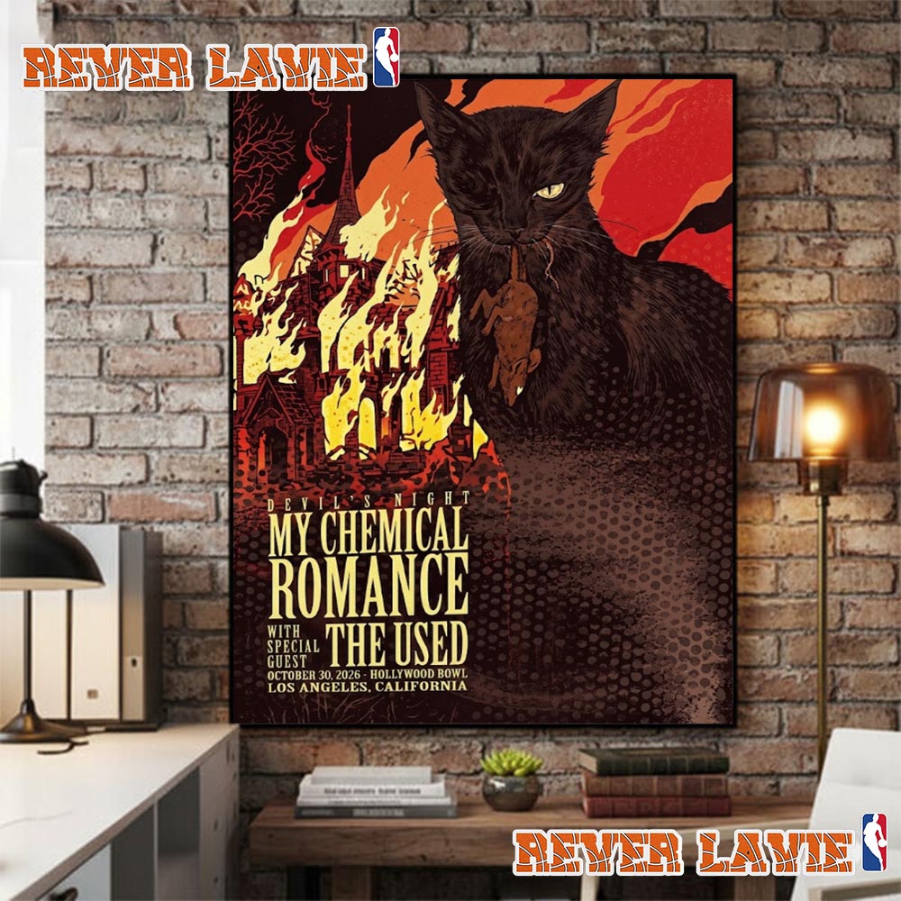 My Chemical Romance Devil's Night 2026 Event Poster At Hollywood Bowl On October 30 2026 Los Angeles California The Black Parade Poster Decor My Chemical Romance Devil's Night 2026 Event Poster At Hollywood Bowl On October 30 2026 Los Angeles California The Black Parade Poster Decor