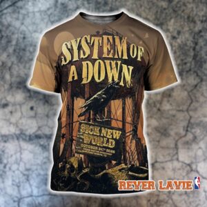 System Of A Down Venue Poster At Sick New World Fort Worth 2026 On October 24 2026 At Texas Motor Speedway Fort Worth All Over Print Shirt