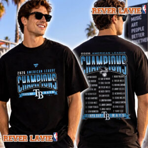 Tampa Bay Rays 2026 American League Champions Roster Players List T Shirt Two Sided