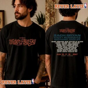 Under The Big Sky Festival 2027 Full Line Up Tee At Big Mountain Ranch On July 16 To 18 2027 Whitefish Montana T Shirt Two Sided
