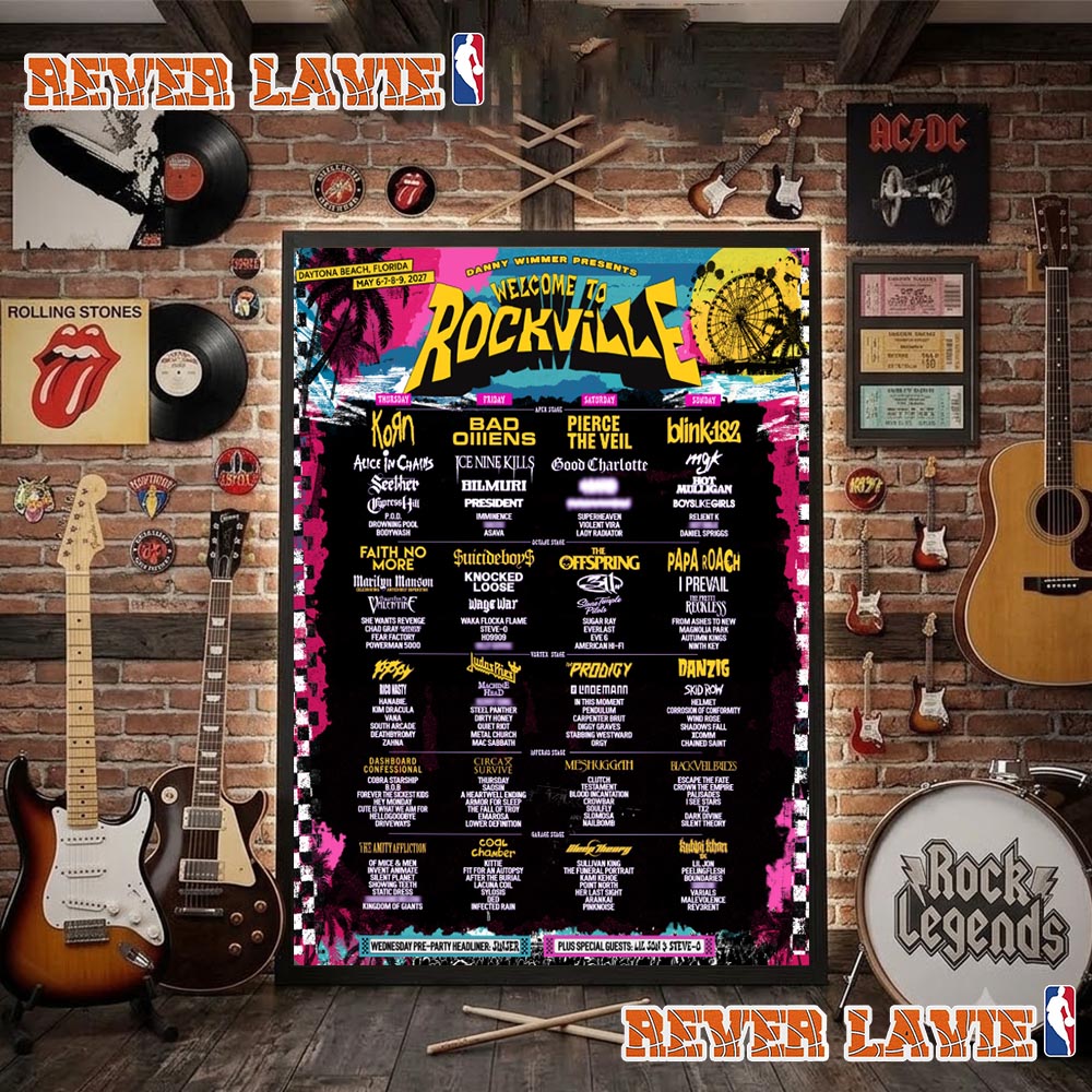 Welcome To Rockville 2027 Festival Full Line Up Poster At Daytona Beach On May 6 To 9 2027 Florida Poster Decor Welcome To Rockville 2027 Festival Full Line Up Poster At Daytona Beach On May 6 To 9 2027 Florida Poster Decor