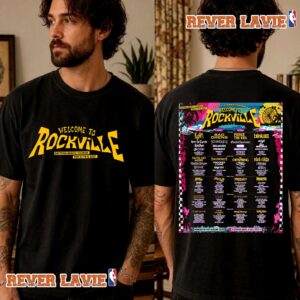 Welcome To Rockville 2027 Festival Full Line Up Poster At Daytona Beach On May 6 To 9 2027 T Shirt Two Sided