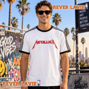 Adidas x Metallica Life Burns Faster At Sphere Las Vegas 2026 Merch Tee Red Logo Ringer Unisex T Shirt